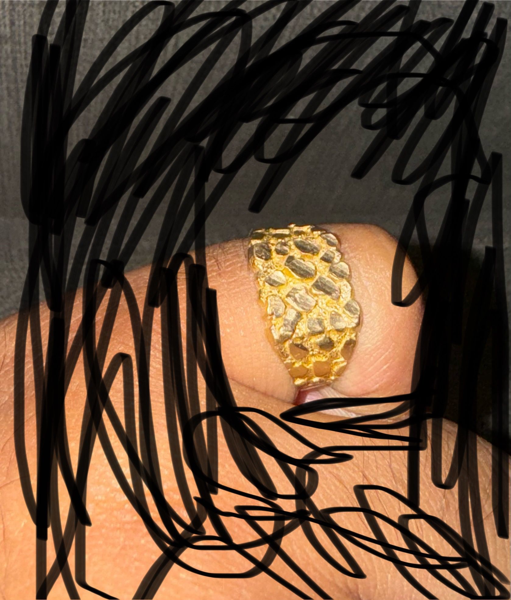 Real Gold Nugget Ring 
