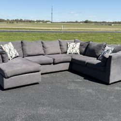 Grey 3 Piece Sectional (Delivery Available)