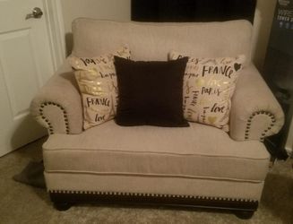 Tan Couch With Storage Ottoman