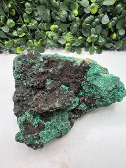 Natural Malachite on Matrix Mineral Specimen – Display Piece