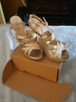 Light gold sparkly heels