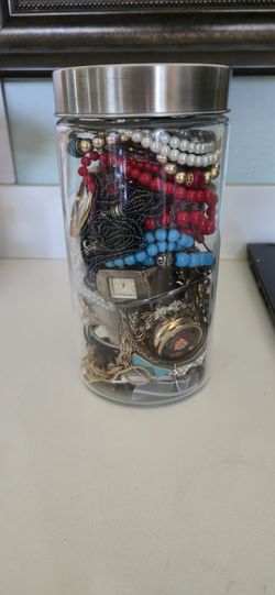 Mystery Jewelry Jar Fun Mix of Fashion Jewelry + Guaranteed 925 Silver Piece