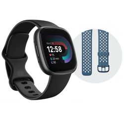 Fitbit Versa 4 One Size Fitness Smartwatch Bundle, Black & Graphite $99.99