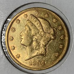 1894 $20 Double Eagle Gold Coin