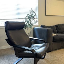 IKEA Poang Leather Chair