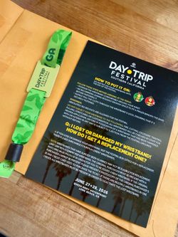 2 GA 2 day wristbands daytrip