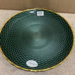 Round Green Plate & Gold Triming