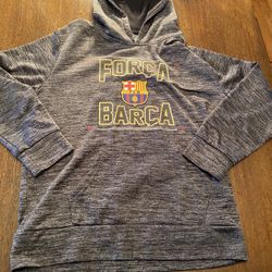 FC Farca Barca FCB Long Sleeve soccer Boys Large Shirt Hoodie 