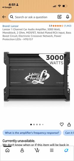 Lanzar heritage 3000w amp HTG157