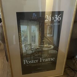 24 x 6 wood poster frame new