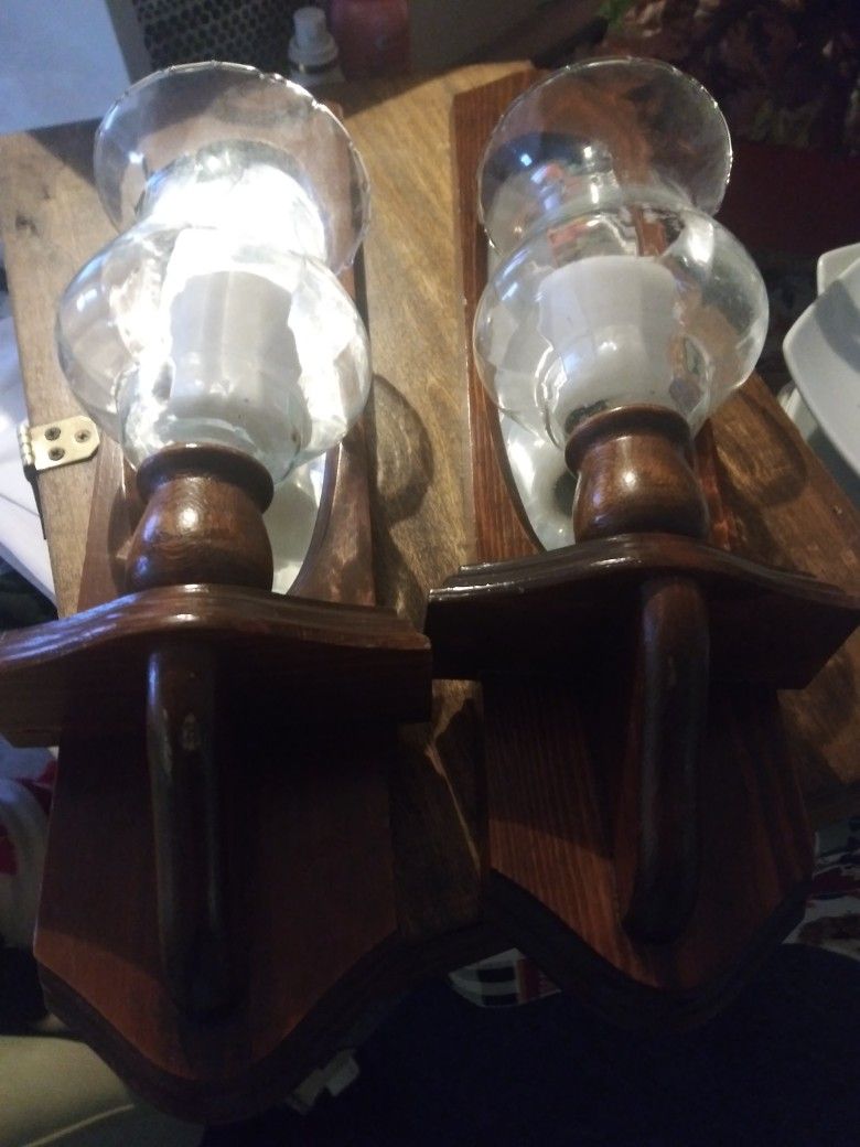 Two Beautiful Wood Candle Holders