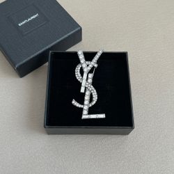 Saint Laurent Logo Letter Brooch