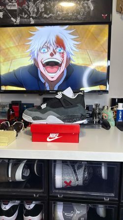 Air Jordan 4 Grey Black Sneakers with Box