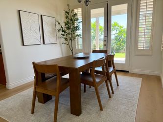 Plank and Beam Modern Dining Table and Bench