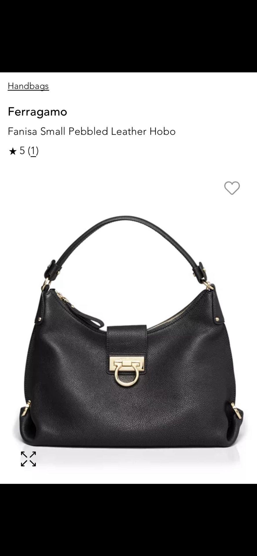 New Salvatore Ferragamo Fanisa Gancini Hobo Bag