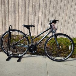 NEW 2024 15" SMALL FUJI ABSOLUTE 2.1 ST GRAY MINT FITNESS HYBRID STEP THRU PAVEMENT ROAD BIKE