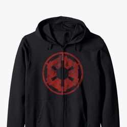 Star Wars Red Empire Emblem Zip Hoodie Unisex Size Small