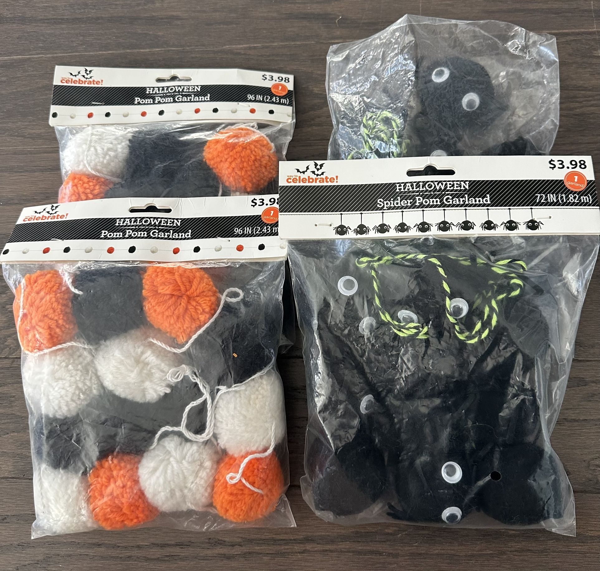 Halloween Pom Pom Garland $2 each