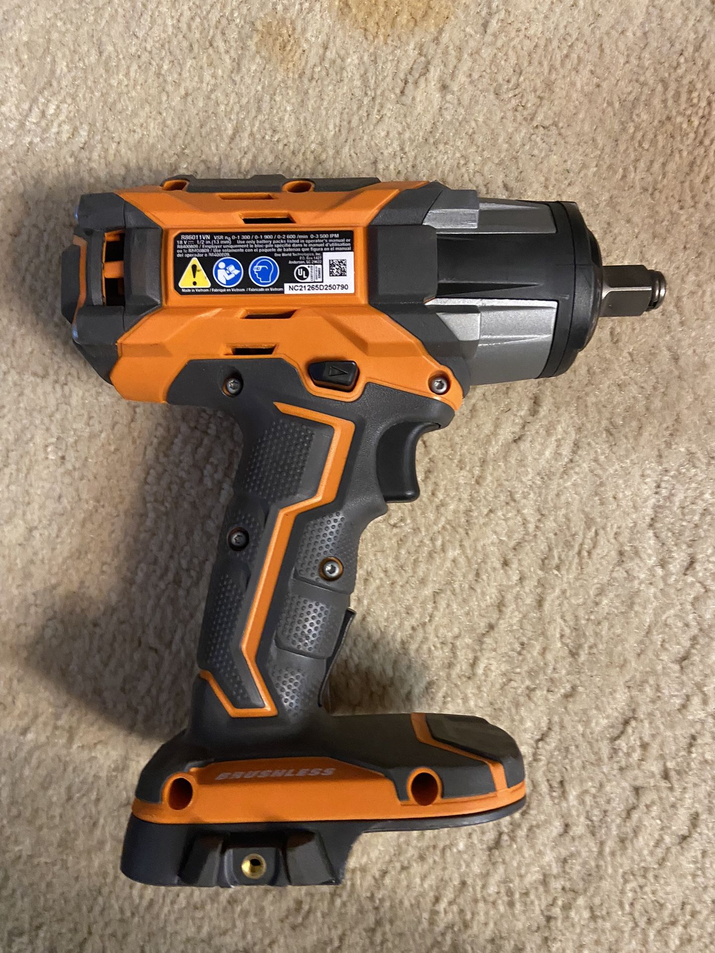 Impact Wrench Ridgid 18v 1/2”