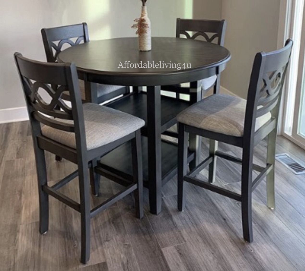 5 Pc Grey Counter Ht Dining Table Set Brand New In Box 