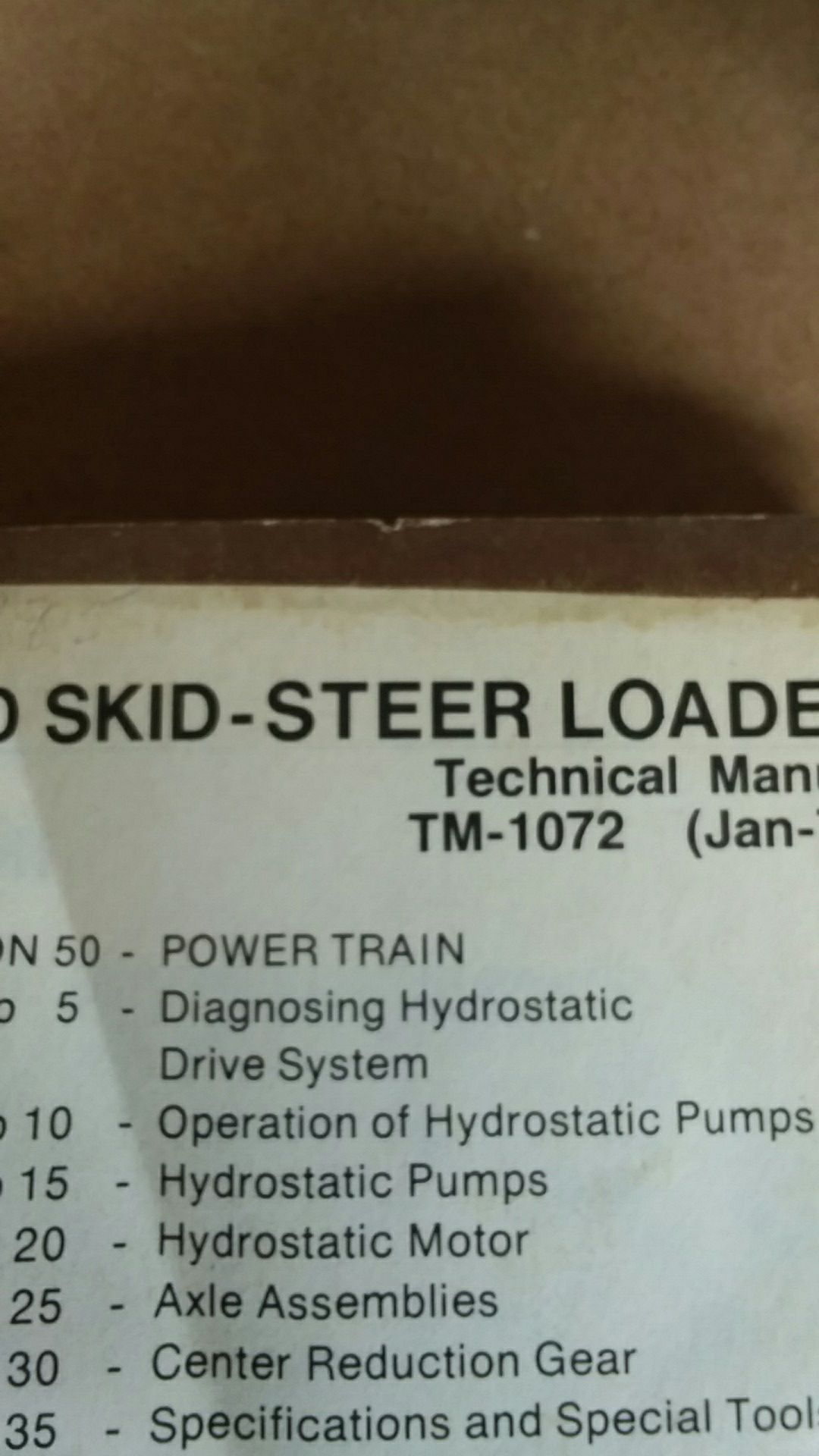 Skid steer70 tm1072. 1994