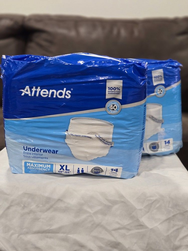 14 Ct WHITE XL Underwear ATTENDS...