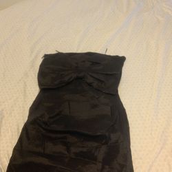 cute black mini Dress With Bow In The Back