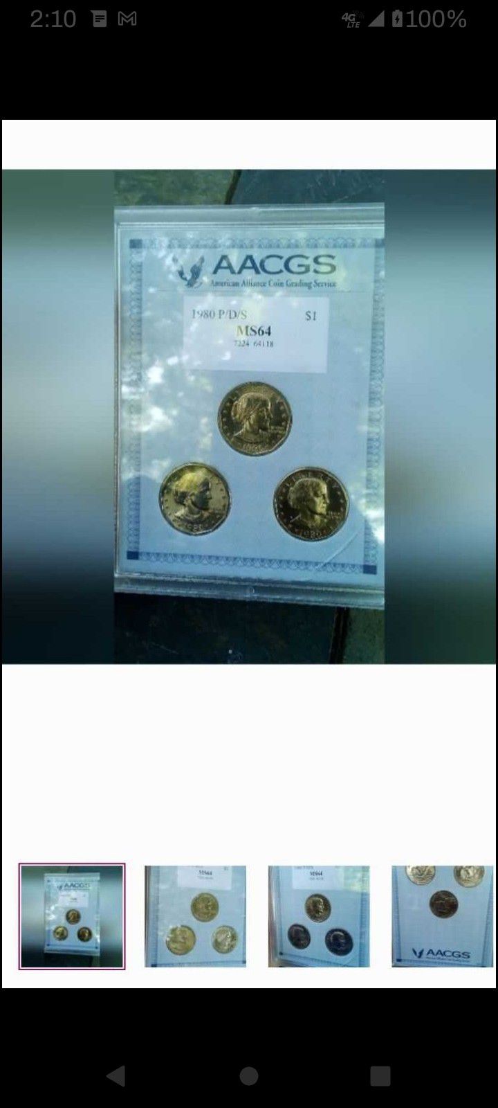 Susan B Anthony dollar coins
