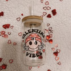 16oz Valentines Glass Cups