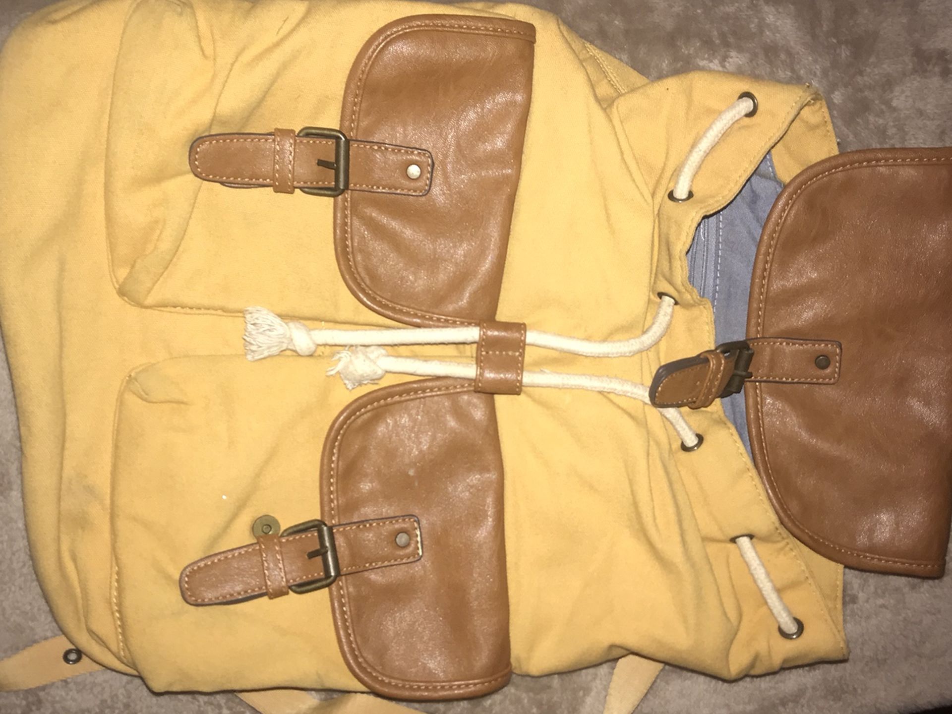 Leather And Suede Backpack
