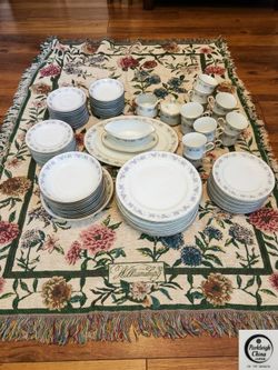 89 Piece Parkleigh "Sonata" Fine China Set Platinum Trim -1930's Excellent cond. - $450 OBO  (Hampton)