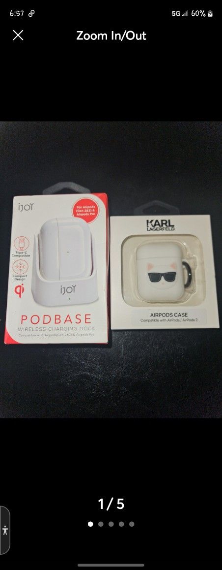 Famous N Fabulous Karl Lagerfeld Cat Air Pod Case/ Ijoy Podbase