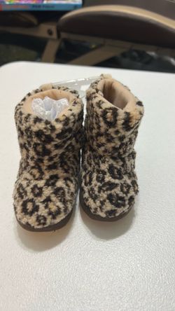 Baby Leopard Print Sherpa Boots