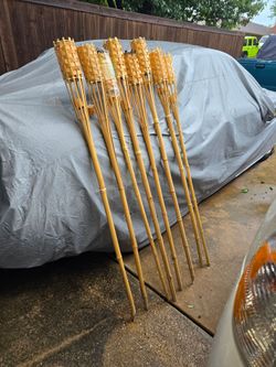 8 - 4ft Bamboo Tiki Torch stands