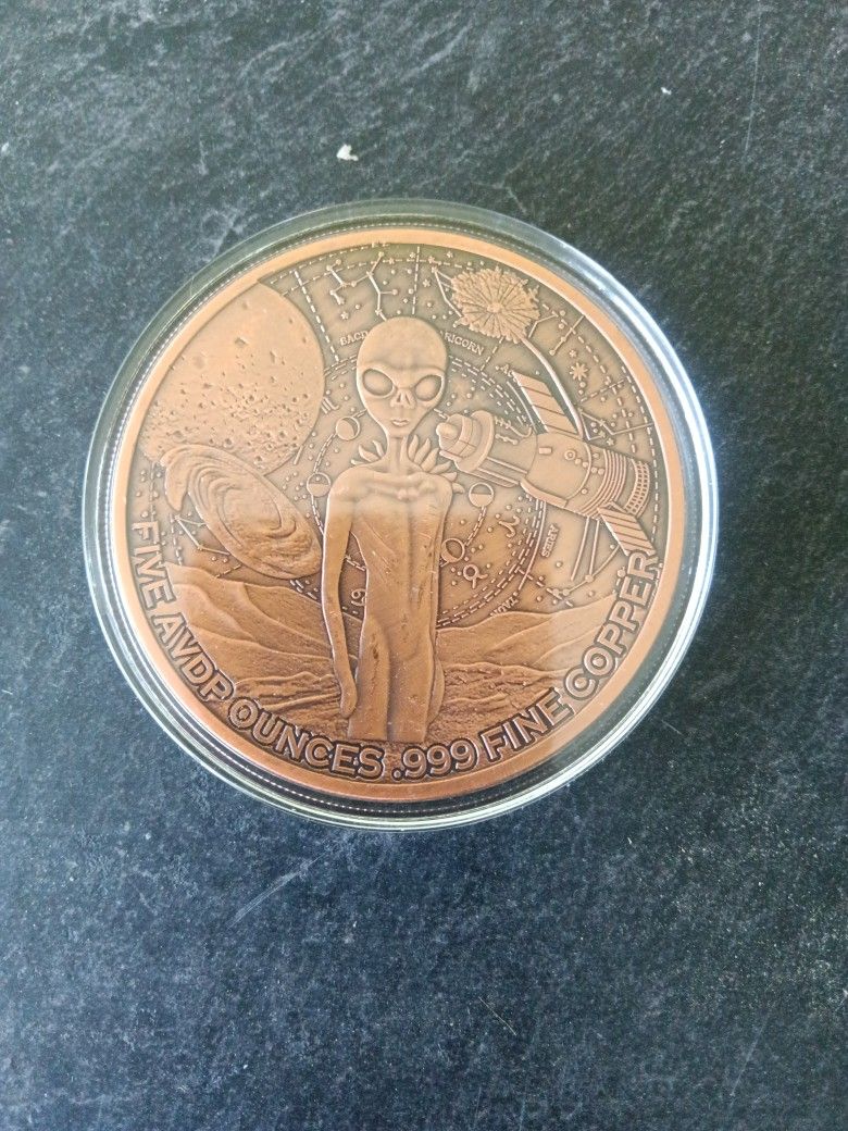 Alien 5 Ounce Copper Coin