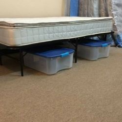 Full size Pillow Top Mattress and Platform Bed Frame