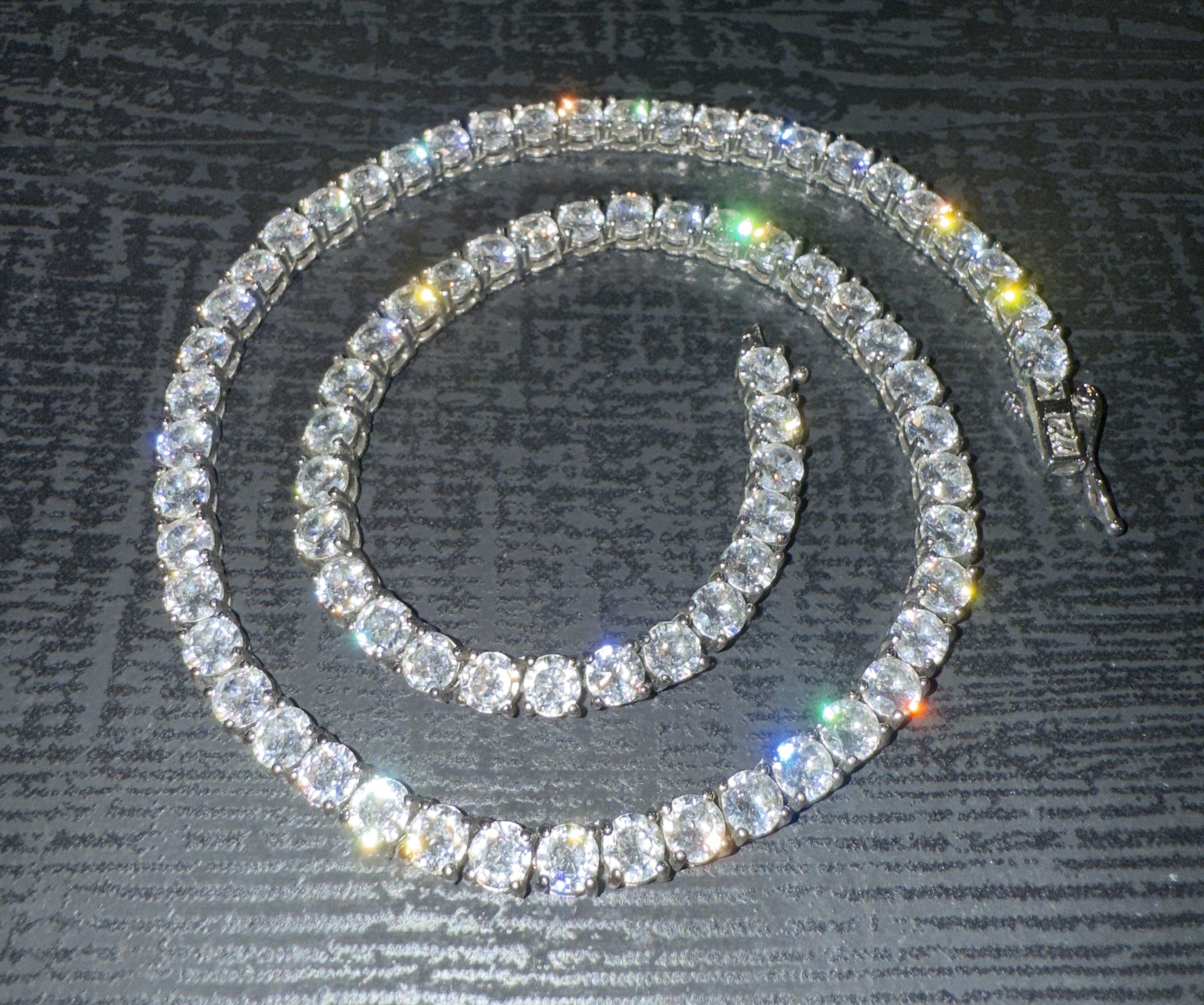 GLD 14k White Gold Tennis Chain - 5mm 16”