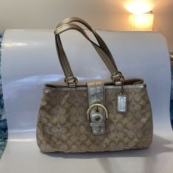 COACH EAST WEST EW SOHO SIGNATURE TOTE BAG HANDBAG PURSE 