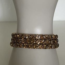 3 Piece Stretchy Gold Rhinestone Bracelets