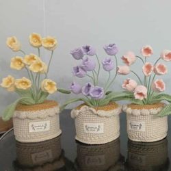 Crochet Lily Of The Valley In Pot