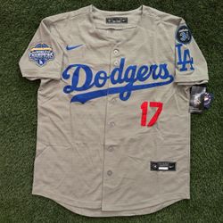 Los Ángeles Dodgers Grey #17 24/25 Back To Back Champions Ohtani Adult MLB Jersey