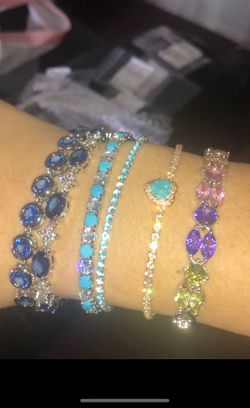 New cubic zirconia bracelets $15 each gold/silver plated