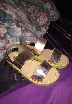 Gold strappy sandals