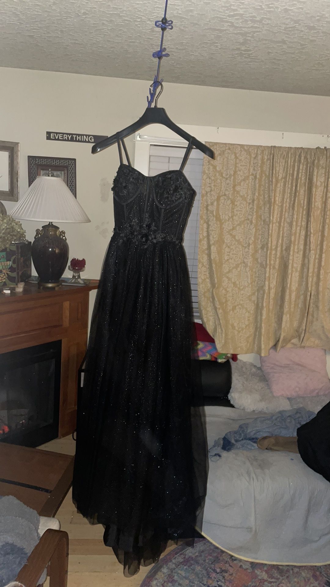 $60 new Black Sheer Corset Tulle Prom dress Size S
