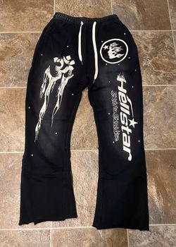 Hellstar Sweatpants Black Graphic Flare