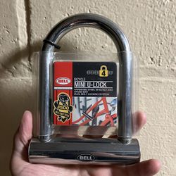 NEW Bell Bicycle Metal Mini U-Lock hardened steel shackle bike U lock Dual Bolt Locking