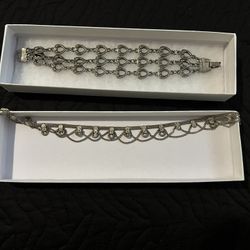 Silver anklet and bracelet Like New 