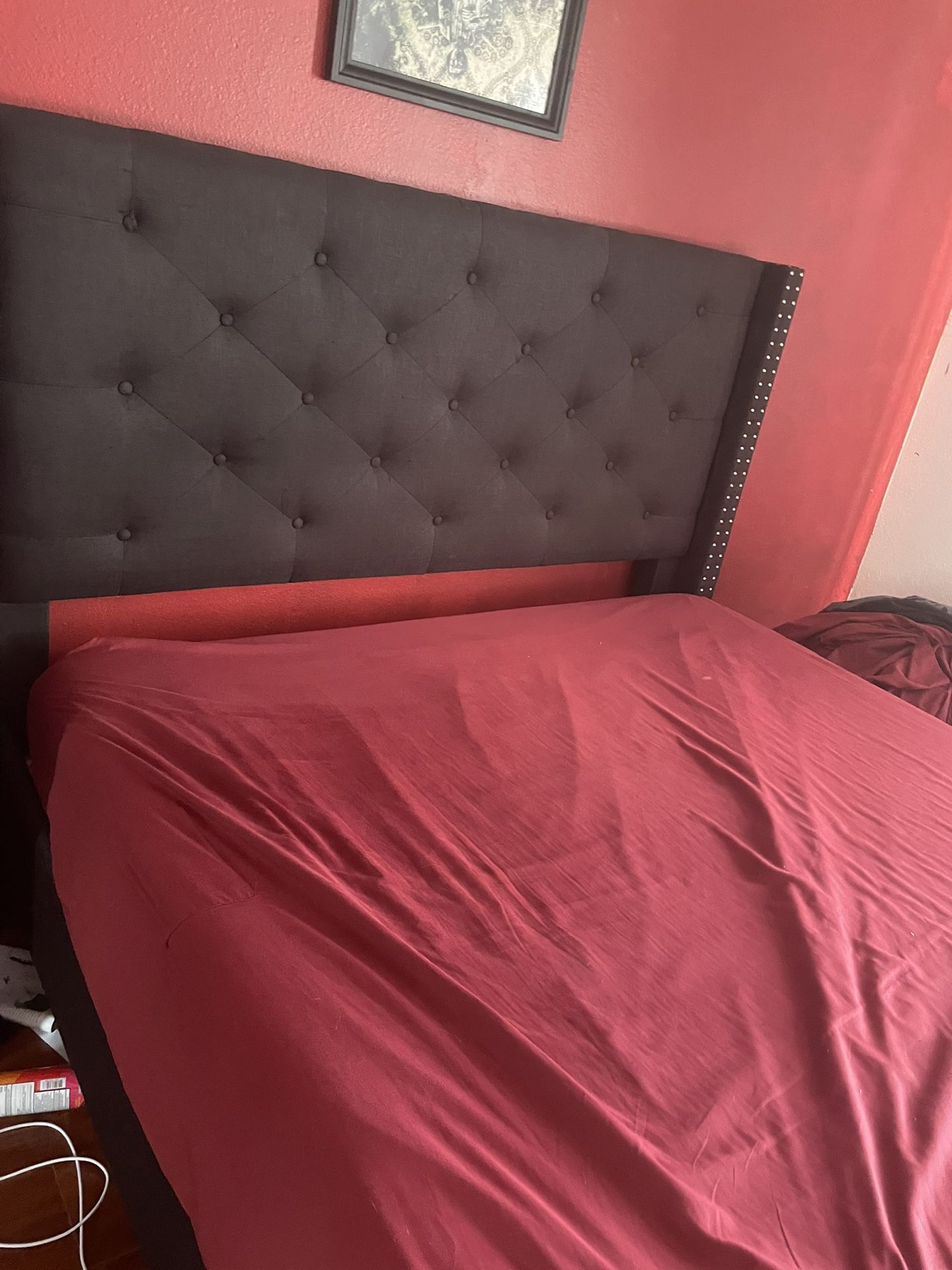Cloth Linen Goth Full Size Bed Frame