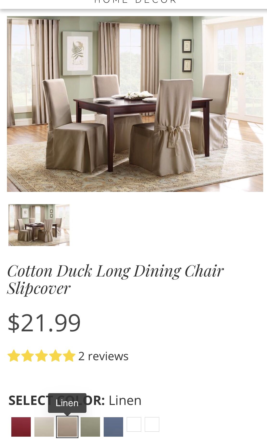 Surefit dinning room chair slip covers.