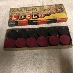 Vintage Halsam Fiberboard Checkers Set No. 145H, $5